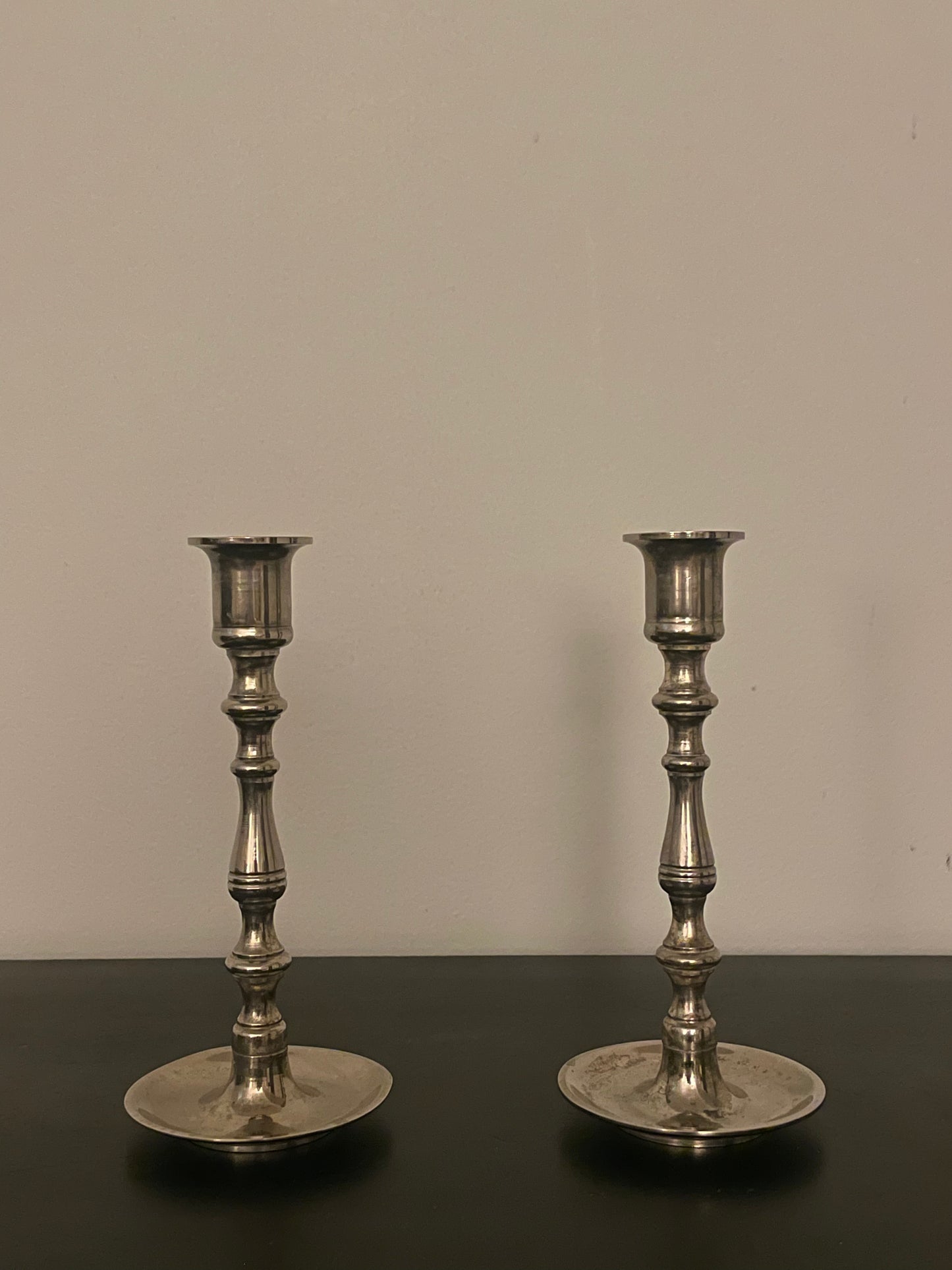 Vintage Pewter Candlestick Holders
