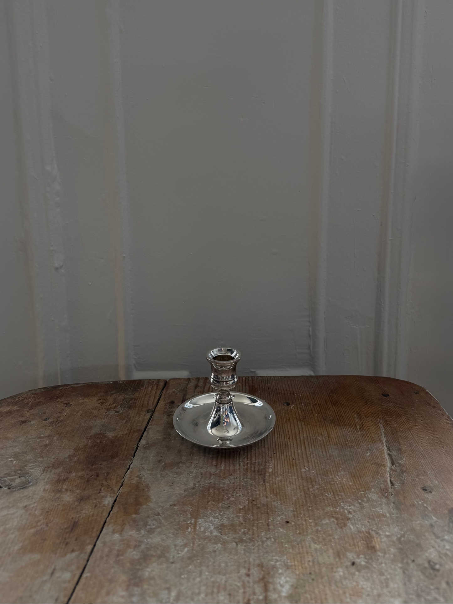 Vintage English Silver Candlestick Holder