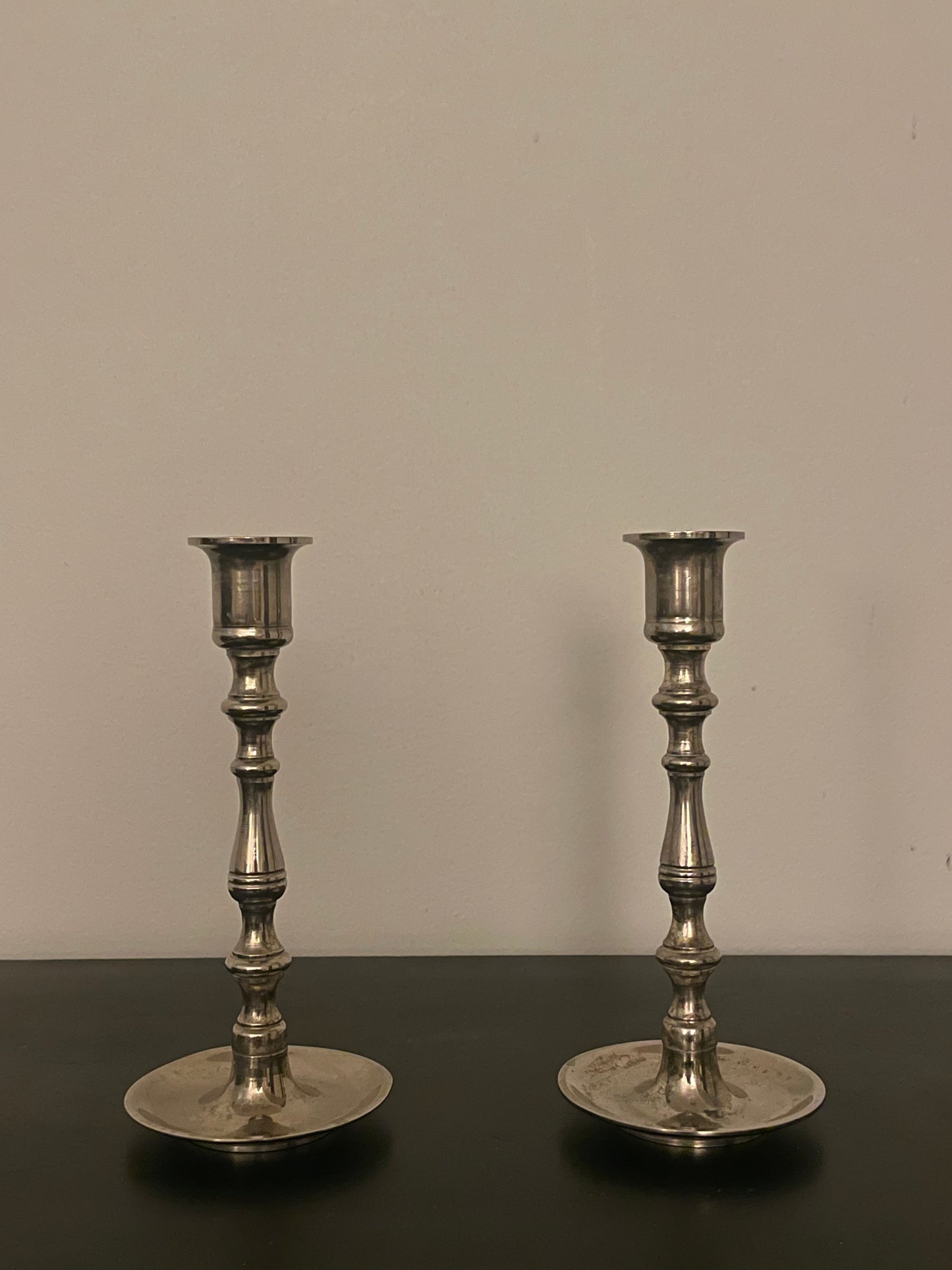 Vintage Pewter Candlestick Holders