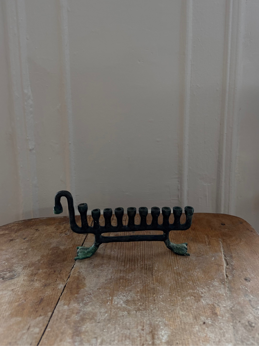 Vintage Brutalist Menorah Sculpture