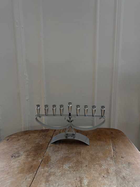 Vintage Silver Menorah Candlestick Holder