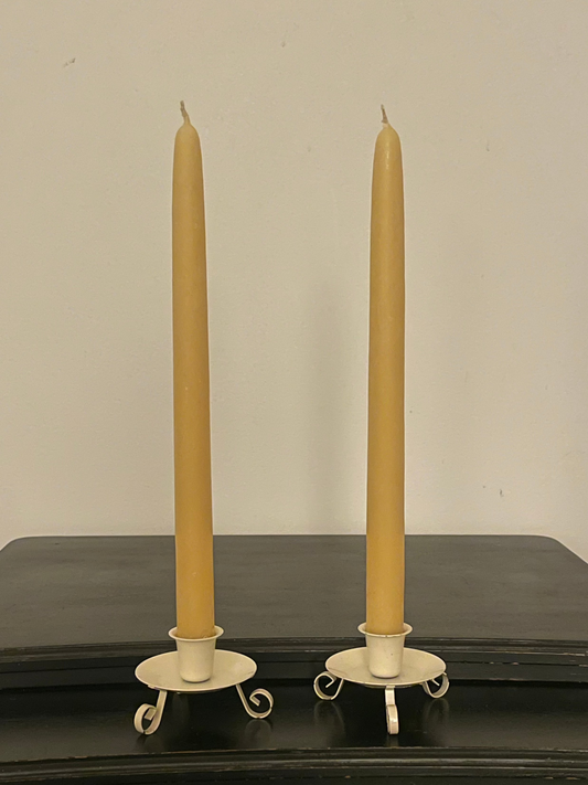 Vintage Cream Candlestick Holders