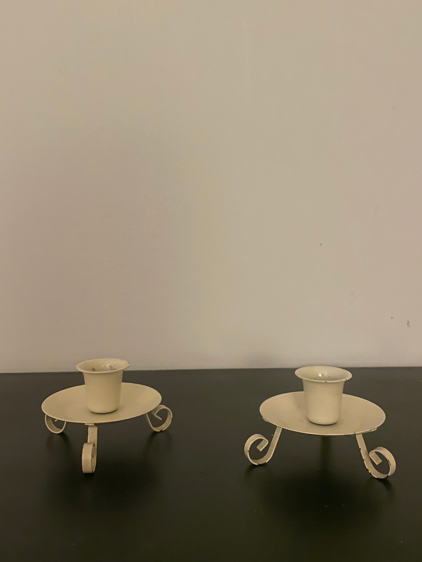 Vintage Cream Candlestick Holders