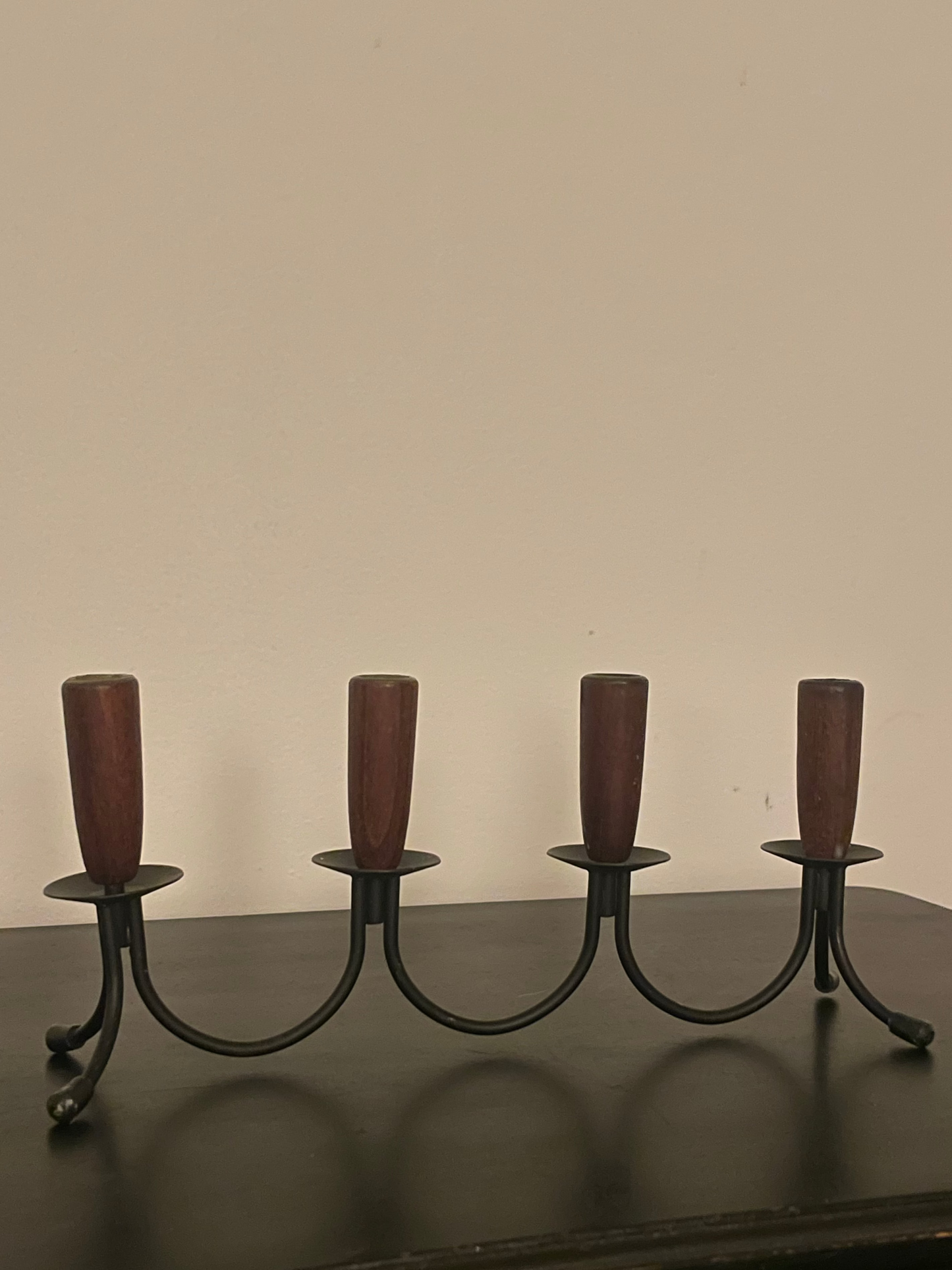 Vintage Danish Teak Candelabra