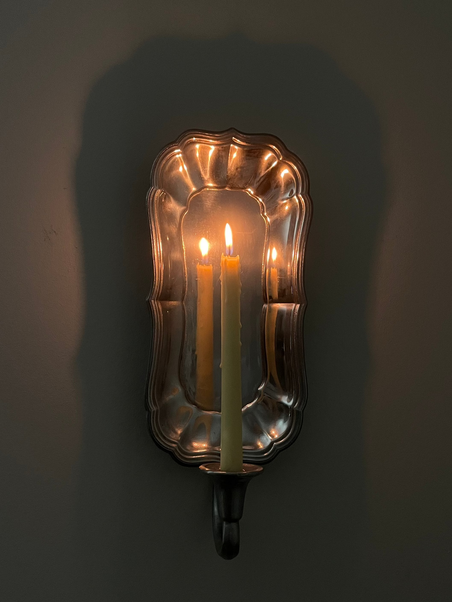 Vintage Pewter Wall Sconce